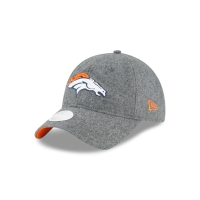 Grey Denver Broncos Hat - New Era NFL Melton Wool 9TWENTY Adjustable Caps USA7254960